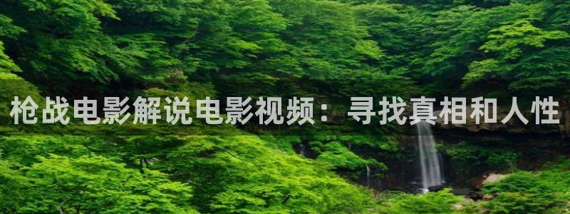秋霞影院精品久久：枪战电影解说电影视频：寻找真相和人性